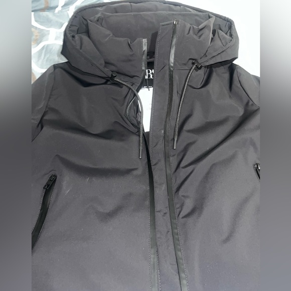 Zara Black Cropped Winter Parka Lightweight Water repellent Jacket - Picture 5 of 6